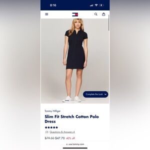 Slim Fit Stretch Cotton Polo Dress